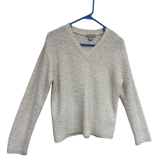 J. Crew Vintage Women's Wool Blend Off-White Slub Knit Sweater Size Medium - Picture 1 of 6